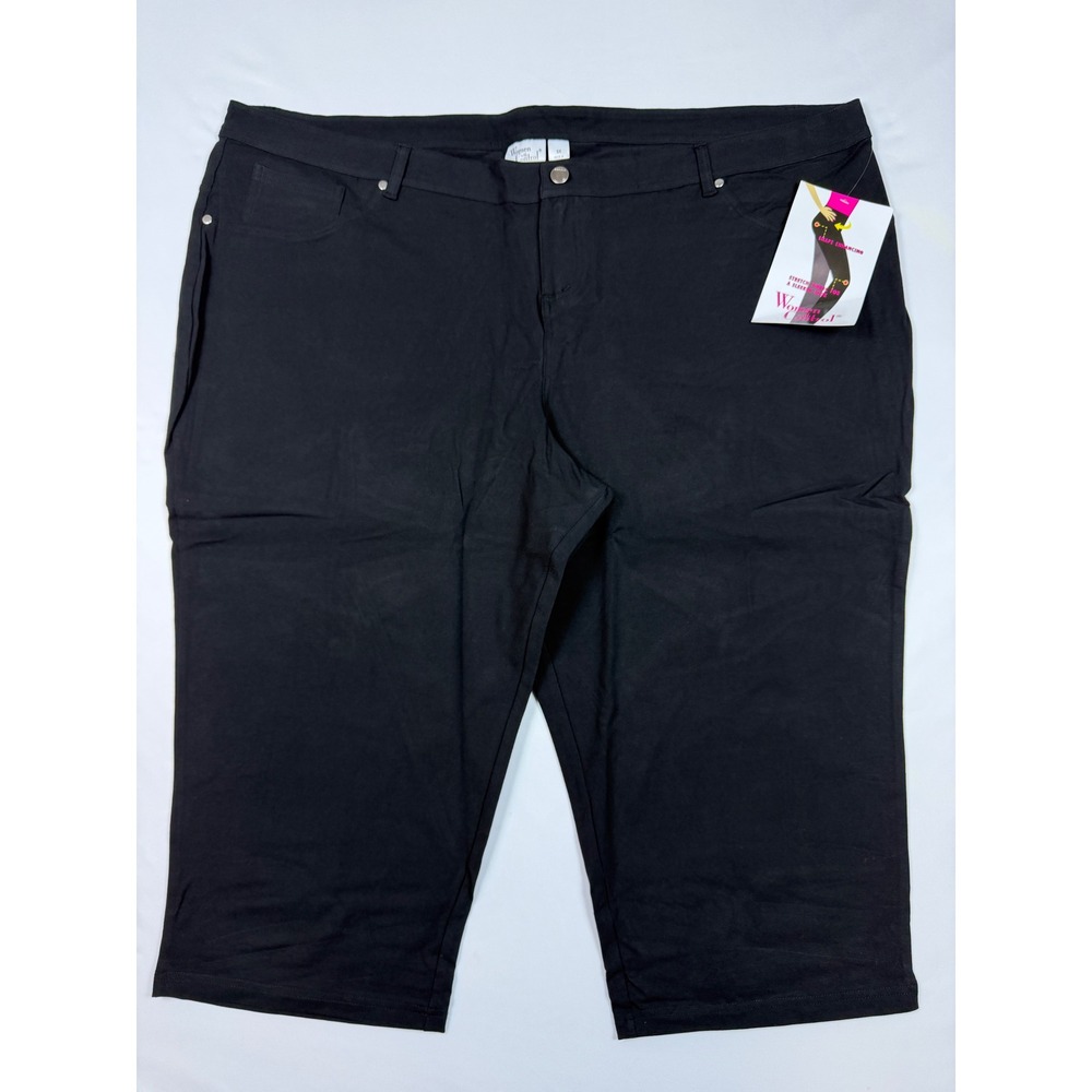 Women With Control Black Pull On Capri Pants 3X Slimming Stretch NWT